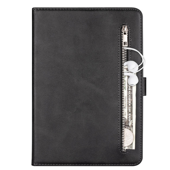 For iPad Pro 12.9(2020) / Pro 12.9(2018) Tablet Fashion Calf Texture Zipper Horizontal Flip Leather Case with Stand & Card Slots & Wallet & Wake-up / Sleep Function(Black)