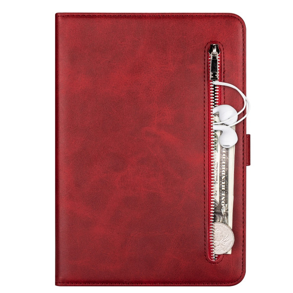 For iPad Pro 12.9(2020) / Pro 12.9(2018) Tablet Fashion Calf Texture Zipper Horizontal Flip Leather Case with Stand & Card Slots & Wallet & Wake-up / Sleep Function(Red)