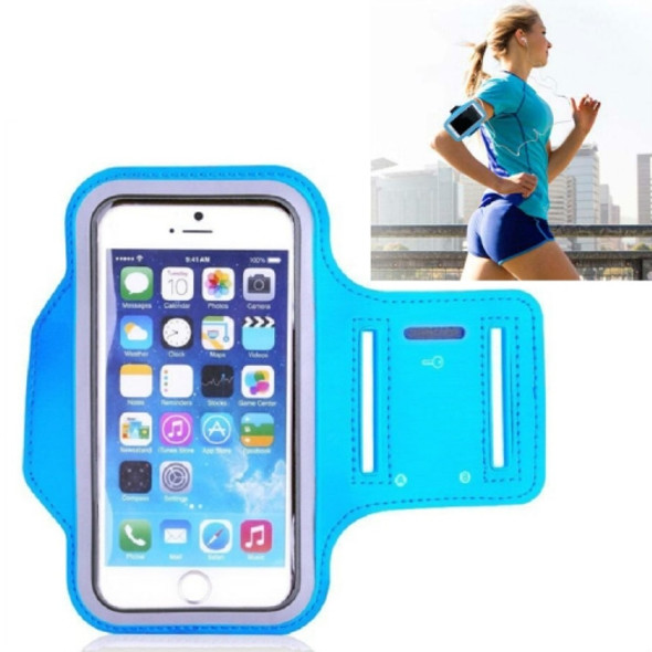 10 PCS Sports Outdoor Arm Bag Fitness with Touch Screen Mobile Phone Arm Bag, Size:Large(Sky Blue)