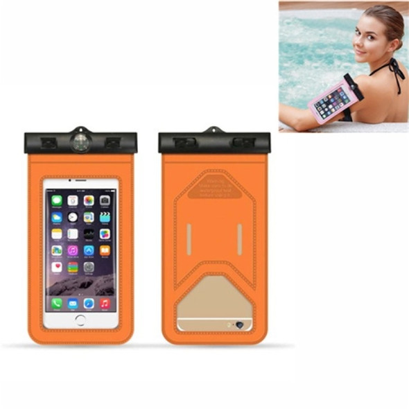 5 PCS  Suitable For Mobile Phones Under 6 Inches Mobile Phone Waterproof Bag With Armband And Compass(Orange)