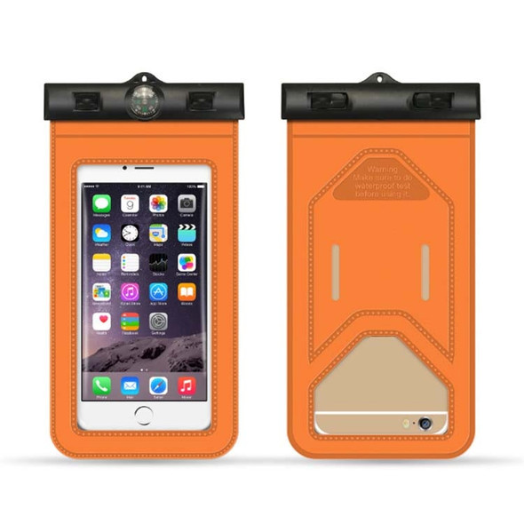 5 PCS  Suitable For Mobile Phones Under 6 Inches Mobile Phone Waterproof Bag With Armband And Compass(Orange)