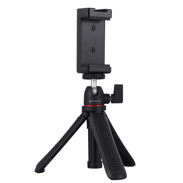 PULUZ Selfie Sticks Tripod Mount + Phone Clamp with Tripod Adapter & Long Screw(Black)