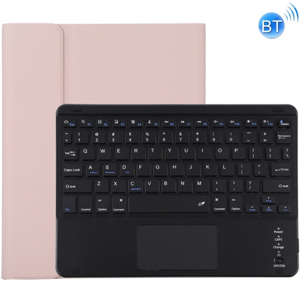 TG-102BC Detachable Bluetooth Black Keyboard + Microfiber Leather Protective Case for iPad 10.2 inch / iPad Air (2019), with Touch Pad & Pen Slot & Holder (Pink)