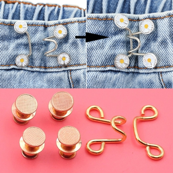 5 PCS 6 in 1 Nail-Free Detachable Button Jeans Waist Adjustment Buckle Set, Colour: 32mm Golden