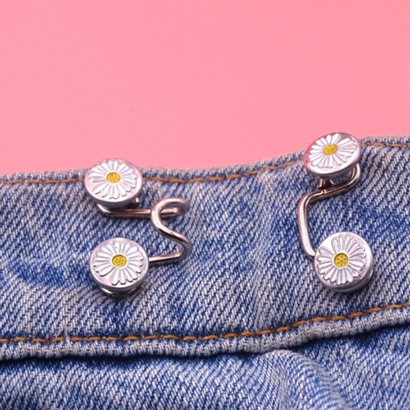 5 PCS 6 in 1 Nail-Free Detachable Button Jeans Waist Adjustment Buckle Set, Colour: 25mm ( Chrysanthemum)