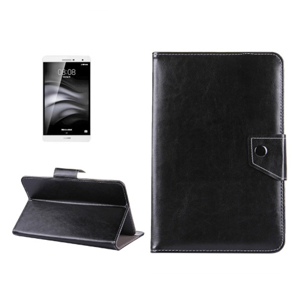 7 inch Tablets Leather Case Crazy Horse Texture Protective Case Shell with Holder for Galaxy Tab A 7.0 (2016) / T280 & Tab 4 7.0 / T230 & Tab Q T2558, Colorfly G708, Asus ZenPad 7.0 Z370CG, Huawei MediaPad T1 7.0 / T1-701u(Black)