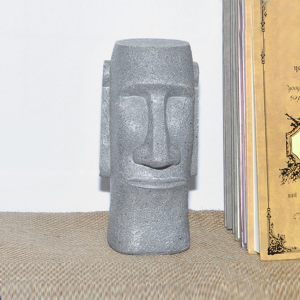 Easter Island Stone Figure Piggy Bank Home Statue Decoration(Gray)