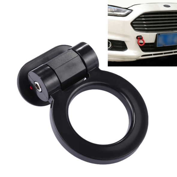 Car Truck Bumper Round Tow Hook Ring Adhesive Decal Sticker Exterior Decoration(Black)