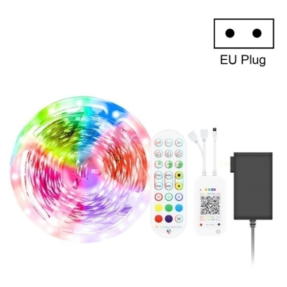 5M 150 LEDs Bluetooth Suit Smart Music Sound Control Light Strip Waterproof 5050 RGB Colorful Atmosphere LED Light Strip With 24-Keys Remote Control(EU Plug)