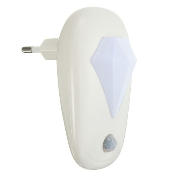 Light Control + Human Body Induction Auto Sensor Smart LED Night Light Emergency Lamp for Bedroom, Bathroom, Kitchen, Corridor Aisle, AC 100-240V, EU Plug(White)