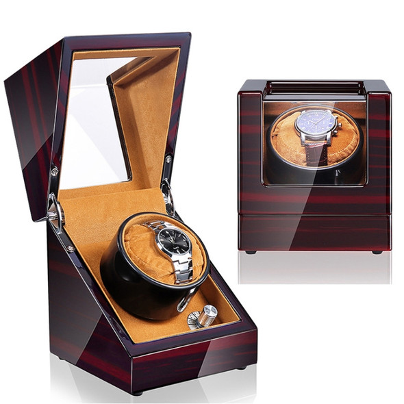 Automatic Watch Shaker Electric Rotating Winding Watch Gift Box, US Plug(Ebony)