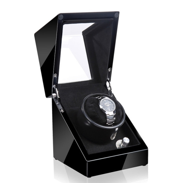 Automatic Watch Shaker Electric Rotating Winding Watch Gift Box, US Plug(Full Black)
