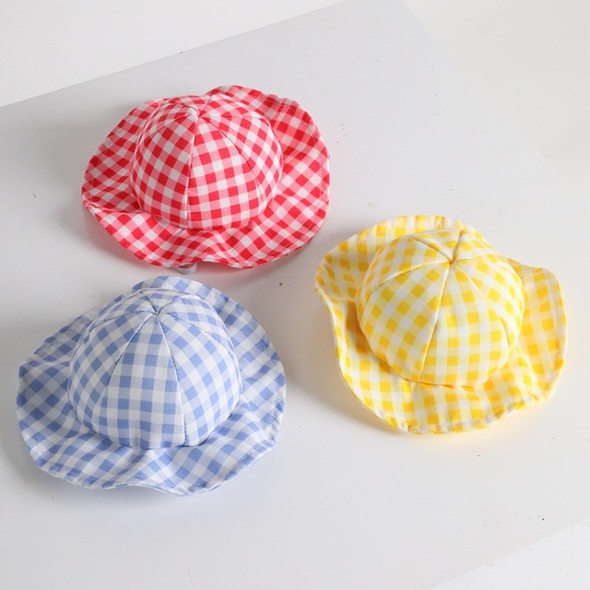 2 PCS Dog ??Hat Summer Cool Photo Decoration Pet Cat Sun Hat, Size: M(Yellow Grid)