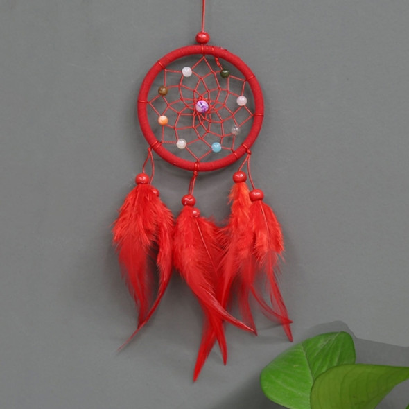 2 PCS Creative Hand-Woven Crafts Dream Catcher Home Car Wall Hanging Decoration(Red )