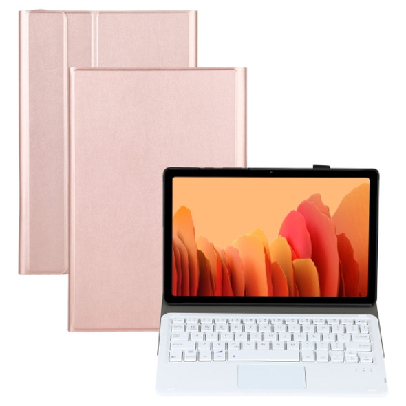 A500-A Detachable Bluetooth Keyboard Ultrathin Horizontal Flip Leather Case with Touchpad & Holder for Samsung Galaxy Tab A7 10.4 (2020) T500 / T505(Rose Gold)