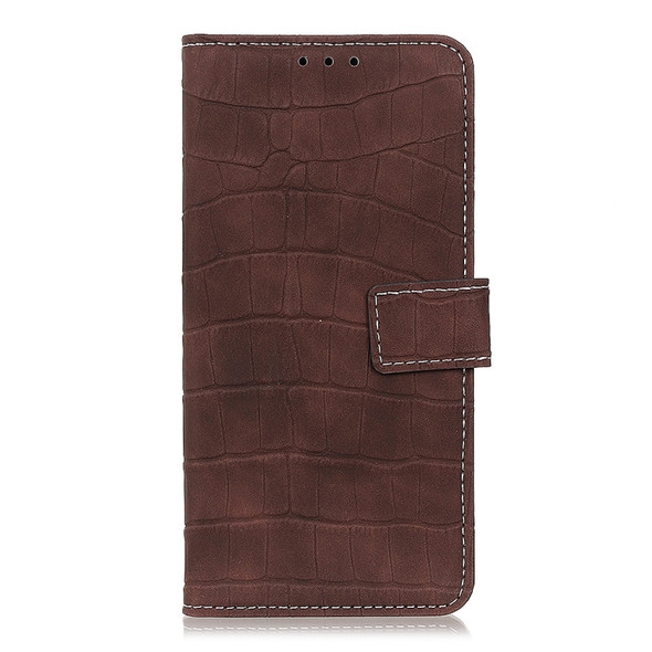 For Alcatel 3X Crocodile Texture Horizontal Flip Leather Case with Holder & Wallet & Card Slots & Photo Frame(Brown)