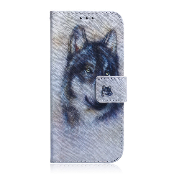 For Huawei Mate 30 / 5G Coloured Drawing Pattern Horizontal Flip PU Leather Case with Holder & Card Slots & Wallet(White Wolf)