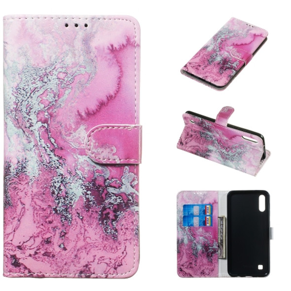 Colored Drawing Marble Pattern Horizontal Flip PU Leather Case with Holder & Card Slots & Wallet For Galaxy A10 / M10(Seawater)