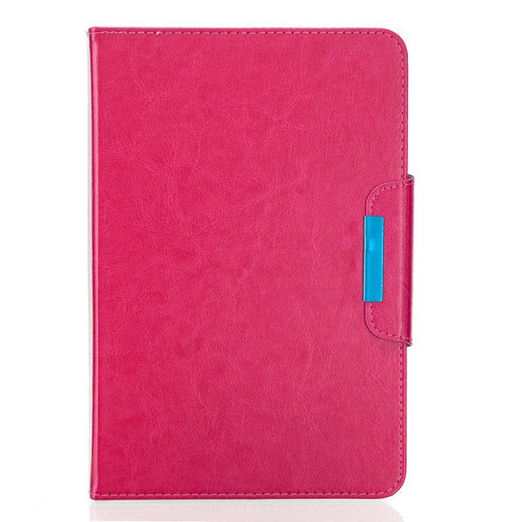 For 10 inch Tablets Universal Solid Color Horizontal Flip Leather Case with Card Slots & Holder & Wallet(Rose Red)