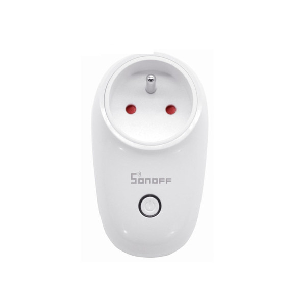 Sonoff S26 WiFi Smart Power Plug Socket Wireless Remote Control Timer Power Switch, Compatible with Alexa and Google Home, Support iOS and Android, EU Type F Plug