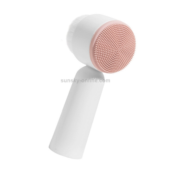 Clean Pores Manual Silicone Soft Hair Cleansing Brush Deep Blackhead Removal Instrument(White Pink)