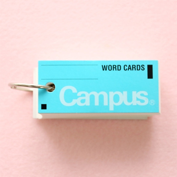 Portable Campus Words Cards Mini Blank Memo Simple Notebook(Blue)