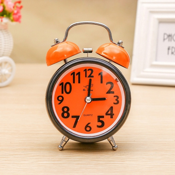 A32 Double Bell Alarm Clock Student Bedside Belt Alarm(Orange)