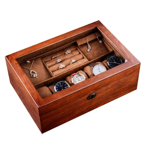 Wooden Watch Storage Box Jewelry Double-Layer Storage Display Box With Lock