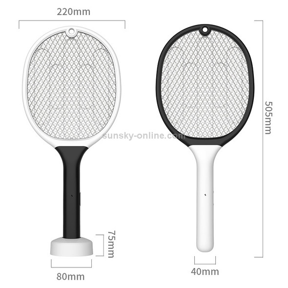 Household Mosquito Swatter LED Fly Swatter(Zebra White )