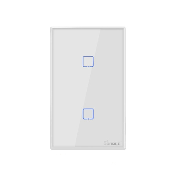 Sonoff T2 Touch 120mm Tempered Glass Panel Wall Switch Smart Home Light Touch Switch, Compatible with Alexa and Google Home, AC 100V-240V, US Plug