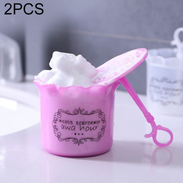 2 PCS Facial Cleaner Frother Bottle(Pink)