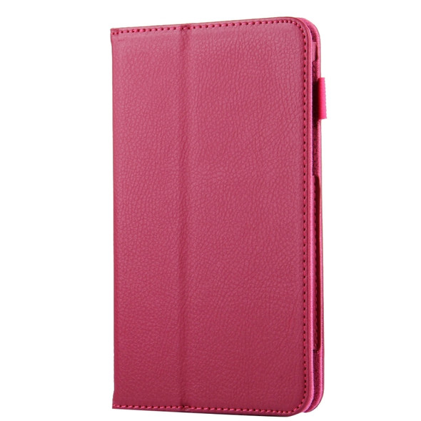 For Galaxy Tab A 7.0 / T280 Litchi Texture Magnetic Horizontal Flip Leather Case with Holder(Magenta)