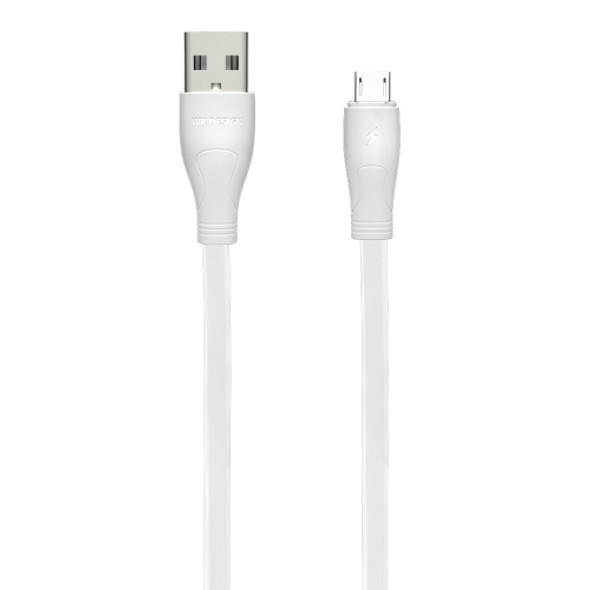 WK WDC-097 1m 2.4A Output Speed Pro Series USB to Micro USB Data Sync Charging Cable (White)