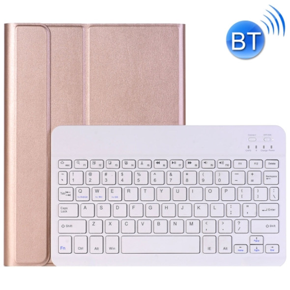 For iPad Pro 10.5 inch Ultra-thin ABS Bluetooth Keyboard Horizontal Flip Leather Case with Holder (Rose Gold)