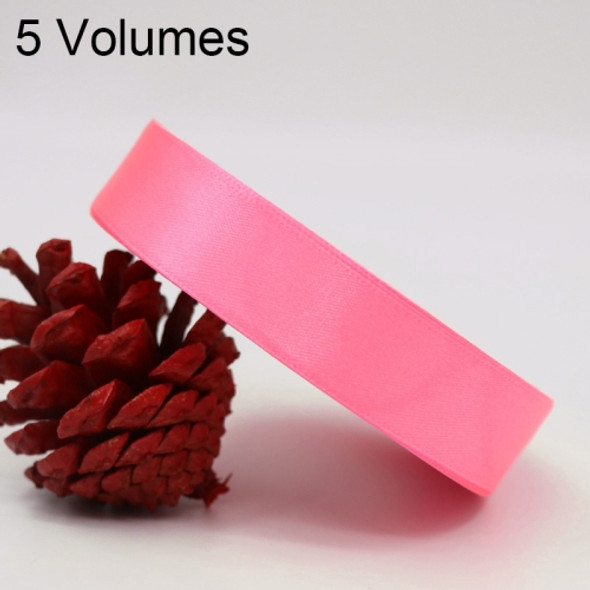 5 Volumes Color Satin Ribbons Handmade DIY Wedding Cake Decoration Holiday Gift Packages, Size: 22m x 2cm(Dark Pink)