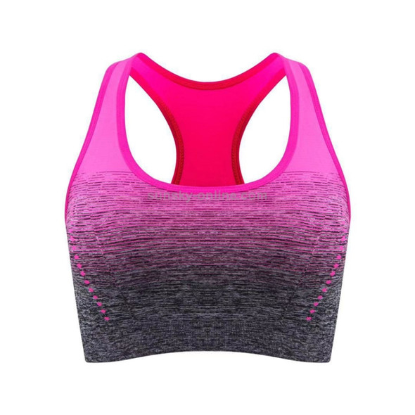 High Stretch Breathable Fitness Women Padded Sports Bra, Size:S(Rose Red)