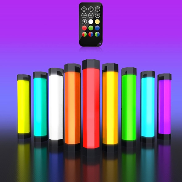 LUOXCeO RGB Colorful Photo LED Stick Video Light APP Control Adjustable Color Temperature Waterproof Handheld LED Fill Light with Remote Control(Black)