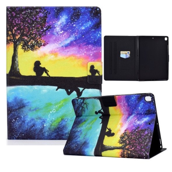 Electric Pressed TPU Colored Drawing Horizontal Flip Leather Case with Holder & Pen Slot For iPad 10.2 (2019) / (2020) & iPad Air (2019) (Starry Sky Reflection)