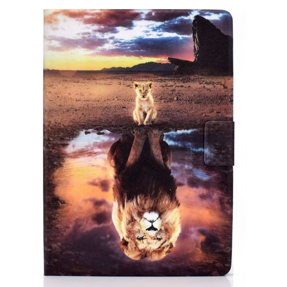 Electric Pressed TPU Colored Drawing Horizontal Flip Leather Case with Holder & Pen Slot For iPad 10.2 (2019) / (2020) & iPad Air (2019) (Leopard and Lion)