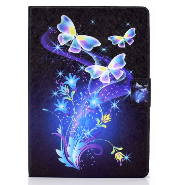 Electric Pressed TPU Colored Drawing Horizontal Flip Leather Case with Holder & Pen Slot For iPad 10.2 (2019) / (2020) & iPad Air (2019) (Butterflies Flower)