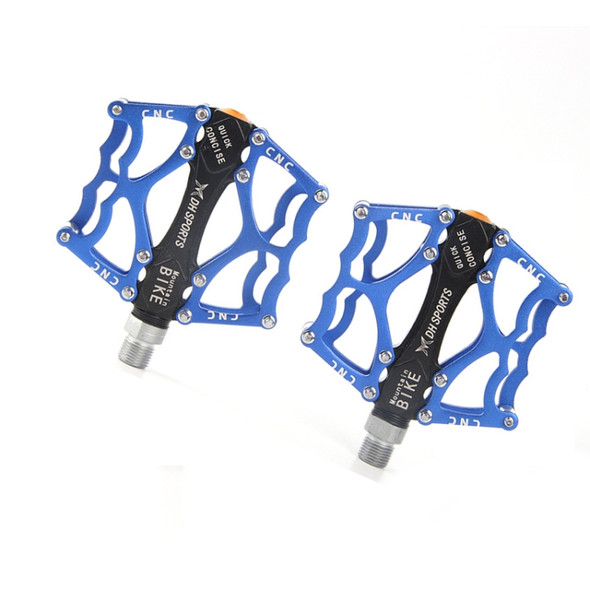 Bicycle Pedal Mountain Bike Aluminum Alloy Palin Pedal Non-Slip Bearing Pedal(901 Blue)