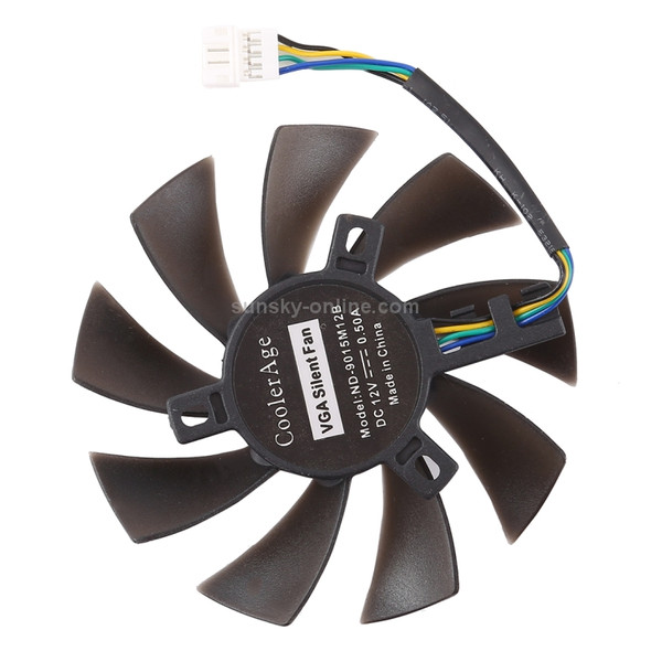 T129215SU 4 Pin Two Ball-Bearing Replace Cooling Fan for MSI Gigabyte GTX 1060 RX 480 460 570 580 R9 290X RX 550 Card Cooler Fan, Diameter: 85mm