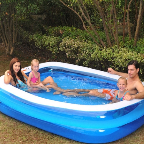 Children Outdoor Two-ring Rectangular Inflatable Swimming Pool, Specification:305cm Pool