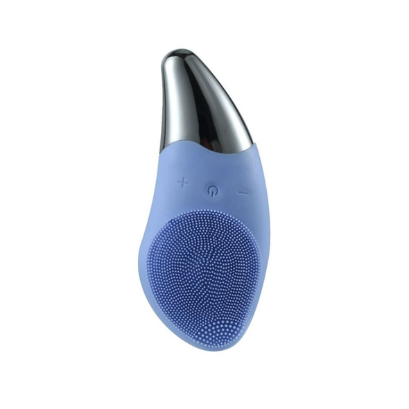 Ultrasonic Vibration Facial Cleansing Apparatus Multifunctional Electric Facial Washing Brush, Colour: Blue (With Heating Function)