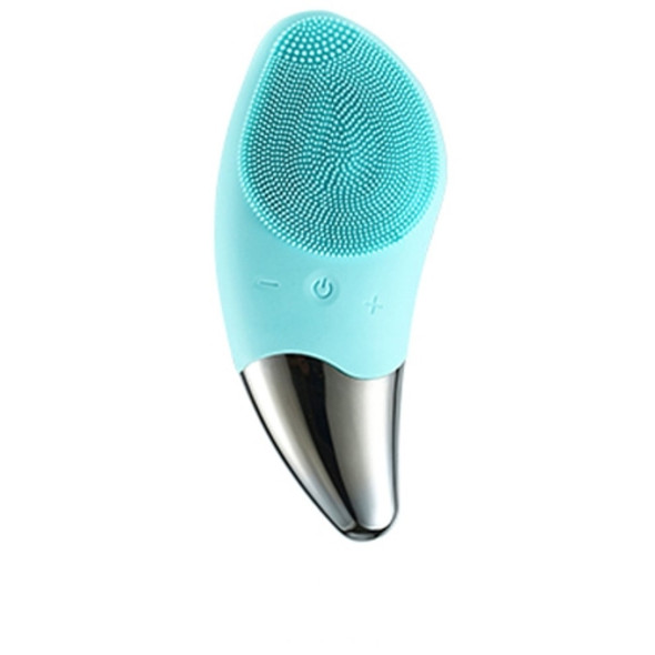 Ultrasonic Vibration Facial Cleansing Apparatus Multifunctional Electric Facial Washing Brush, Colour: Green (With Heating Function)