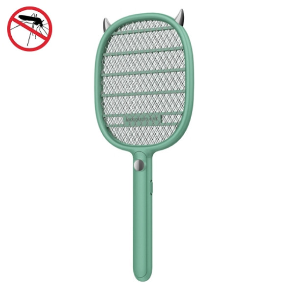 M-100 Home Handheld USB Mosquito Swatter Multifunctional LED Mosquito Killer(Moran Green)