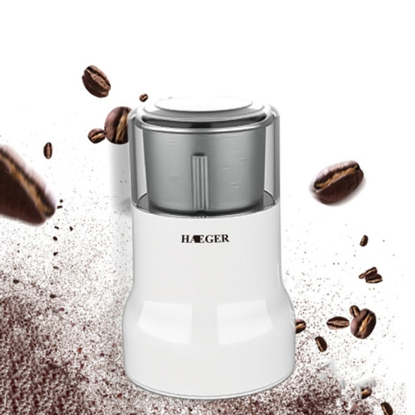 HAEGER Small Grinder Household Automatic Coffee Grinder EU Plug(White)