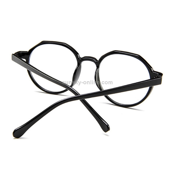 Fashion Eyeglasses Retro TR Frame Plain Glass Spectacles(Bright black)