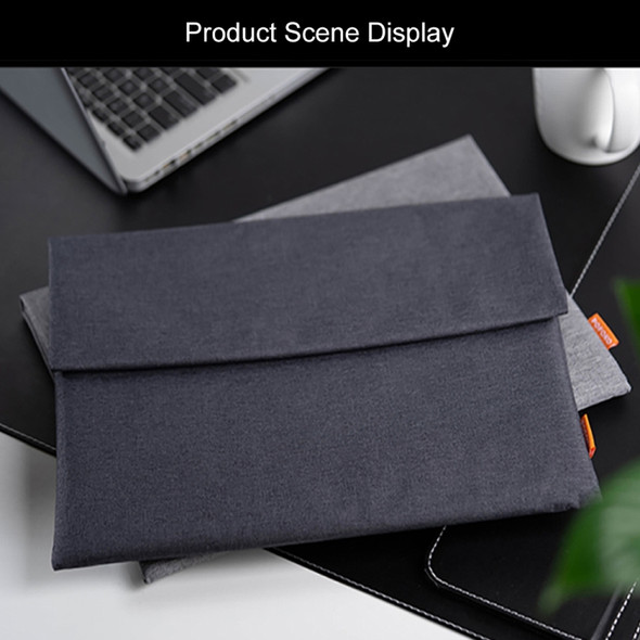 POFOKO Cloth Pattern Laptop Liner Bag Canvas Business Waterproof Computer Bag Briefcase, Size:11-12-13 inch(Black)