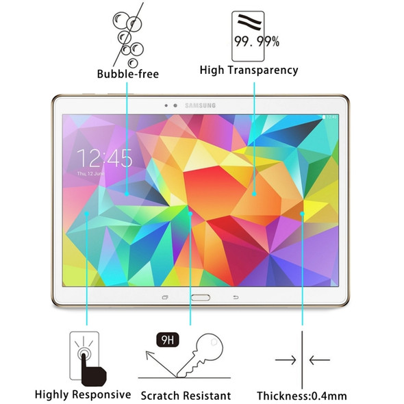 75 PCS 0.4mm 9H+ Surface Hardness 2.5D Explosion-proof Tempered Glass Film for Galaxy Tab S 10.5 / T800